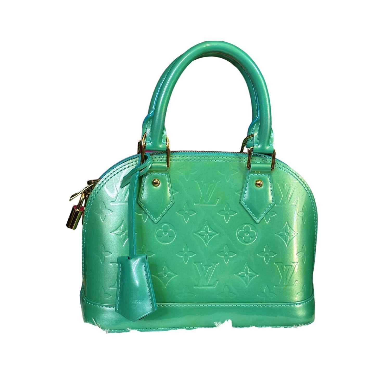 Louis Vuitton Vernis Alma BB Blue Lagoon Handbag