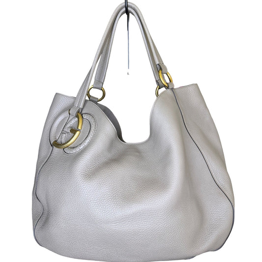 Gucci Gray Twill Leather Shoulder Bag