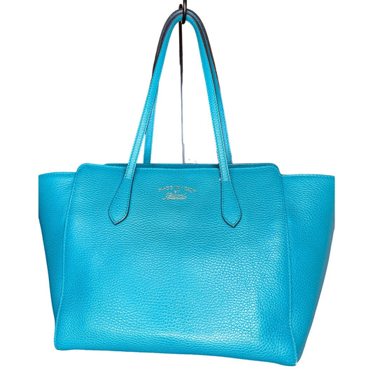 Gucci Teal Blue Swing Tote