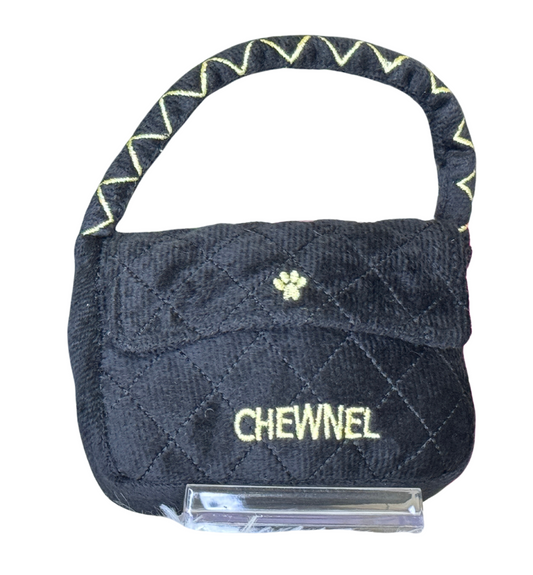 Black Chewnel Luxury Inspired Dog Handbag Toy